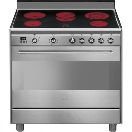 Fogão com placa vitrocerâmica Smeg SCD91CMX9